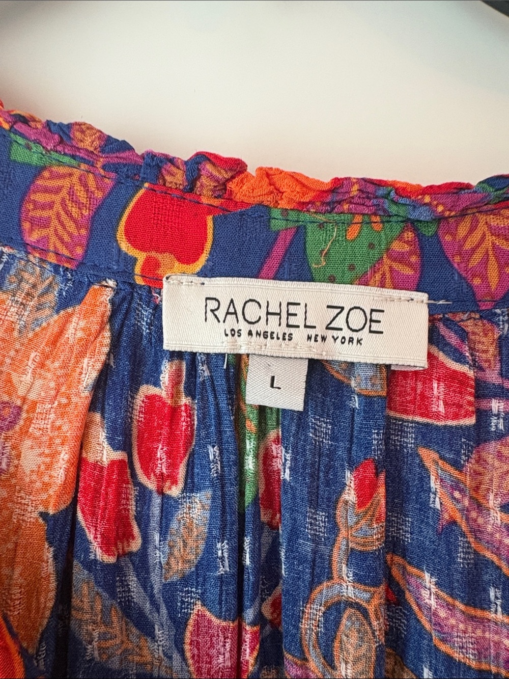 Rachel Zoe Multicolored Floral Short Sleeve V-Neck Top Size Large - Picture 2 of 8